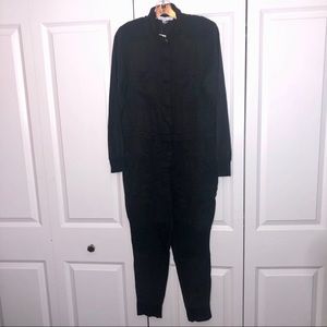 New Young Fabulous & Broke Black Tencel Mechanic Long Sleeve Jumpsuit Small